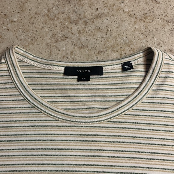 NWOT Vince Slub Stripe Long Sleeve Crew T-Shirt Size Large - Picture 5 of 8